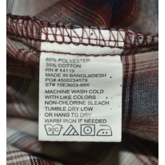 Plains Western Wear Big Man Brown Plaid Pearl Snap Long Sleeve Shirt Size 2X - Picture 9 of 10